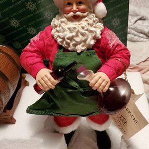 Kurt Adler Fabriche Santa with wine barrel, New in box